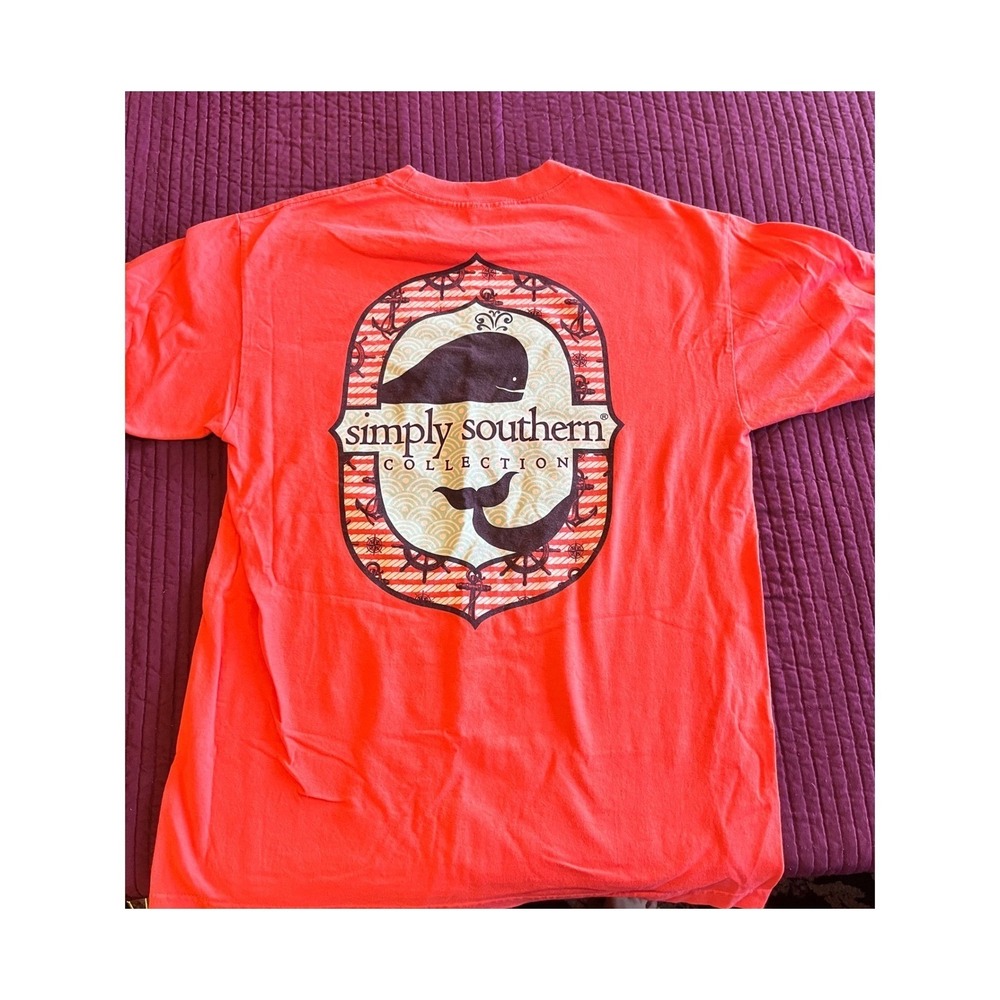 Simply Southern Collection Orange Whale Graphic T-Shirt‎ Women's
